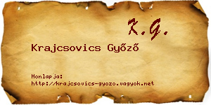 Krajcsovics Győző névjegykártya